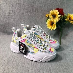 NWT - Fila Disruptor Multicolor ‘Patchwork’ Sneakers